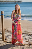682 Halter floral dress. Dream colors!