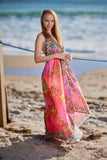 682 Halter floral dress. Dream colors!