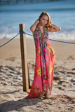 682 Halter floral dress. Dream colors!