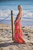 682 Halter floral dress. Dream colors!