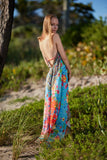 656 Halter floral halter dress