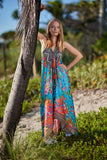 656 Halter floral halter dress