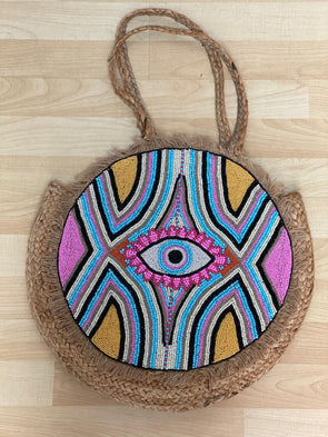 EYE Jute Tote Bright Colors NEW ARRIVAL