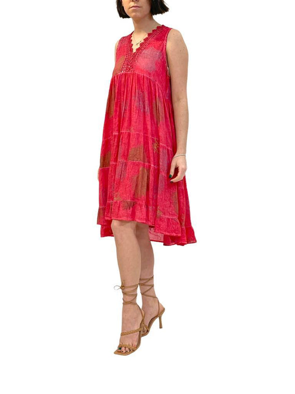 2495 Coral Sleeveless Mini Dress