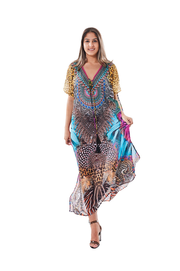 314 long kaftan with crystal