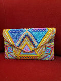 Beaded clutch, natural elements, beads, stones- hand made.