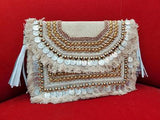 Crystal embellished mini bucket bag