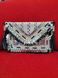 Crystal embellished mini bucket bag