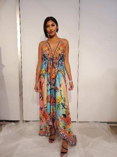 655 Floral Halter Hawaii dress – Ranee's