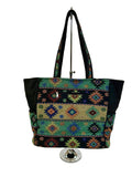 SB-005 Black/Multicolor Embroidered Tote BACK IN STOCK