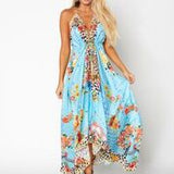 Baby blue halter dress #647